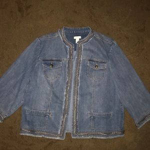 chico’s chain detailed denim jacket
